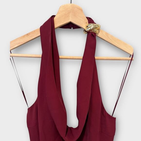 ASTR the Label Alanna Metal Buckle Detail Halter Neck Dress Size Medium - Picture 9 of 14